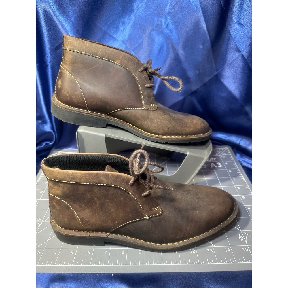 Rockport Mens Sz 9.5 Brown Leather Casual Dress Chukka Boots